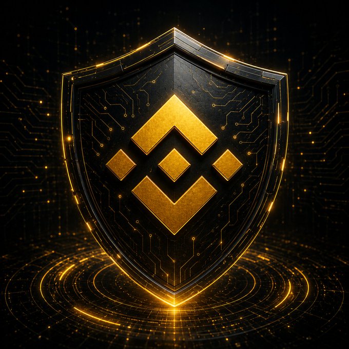 A digital shield featuring the Binance logo, circuit board patterns, and glowing gold accents on a dark background. The image visually reinforces Binance's emphasis on security and compliance technology, complementing the post's statistics highlighting the platform's substantial investment in compliance infrastructure and workforce.