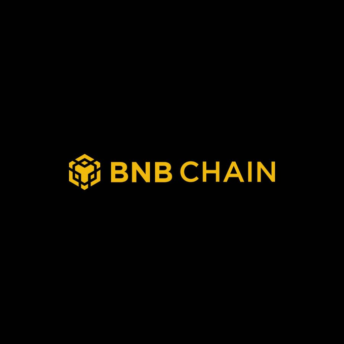The image displays the BNB Chain logo in yellow on a black background, serving as the official brand identity accompanying the announcement of their upcoming high-performance Layer 1 blockchain targeting 100K+ TPS with sub-50ms transaction preconfirmations and a testnet launch by end of 2026.