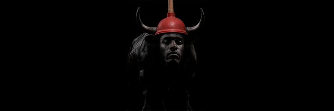 A dark, dramatic image shows a bearded figure wearing a red horned helmet, evoking a Viking or warrior aesthetic. The striking banner likely serves as the new branding for the Solana token $PLANSEM on Moby.