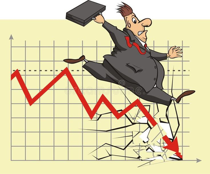 The image features a businessman, dressed in a suit and carrying a briefcase, who appears to be running at full speed down an office building with his briefcase falling to the ground behind him. The scene captures the essence of a breaking point or significant event taking place within the confines of this space, possibly related to the global financial market as indicated by the accompanying text in a post on Twitter that reads: "Là môn hải chuyện lớn đang xảy ra. Có chuyện lớn đang sì là nhước. Vủa không phải là มาย chuyện không phải là hông phê giớl không thýng". This scene illustrates the businessman's sense of urgency or a breaking point in his professional life.