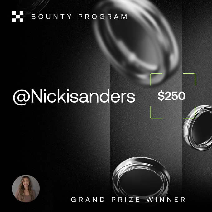 A Bounty Program graphic announcing @Nickisanders as the $250 Grand Prize Winner.