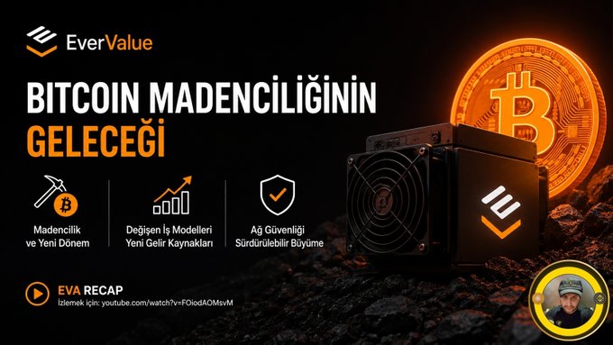 The image features an advertisement for EverValueCoin that highlights the importance of Bitcoin mining. The main focus of the advertisement is a Bitcoin mining machine placed on a rock with a large coin sitting next to it, symbolizing the mining process. The text in the image emphasizes the significance of Bitcoin mining and how it has evolved over time.