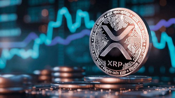 In this screenshot, a silver Bitcoin coin sits prominently in the center of an article about cryptocurrency. The coin features a black logo with a white X, which represents the cryptocurrency known as Ripple. The background of the image appears to be a graph or chart, possibly showing the value of Ripple over time. The image is titled "Future #XRP holders: every big journey starts with a decision to believe in innovation and opportunity. Stay informed, stay patient, and never underestimate the power of being early". This message emphasizes the importance of investing in and understanding cryptocurrencies like Ripple, as well as the potential rewards that can come from early participation in these markets.