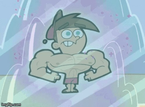 The image features a cartoon character with large muscles, wearing shorts and standing against a blue background that appears to be a window or a wall. The caption below the image reads "SolOnChain is on a relentless journey of growth and transformation." This suggests that the character's physical strength and appearance are part of a larger story about personal growth and transformation.