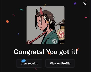 The image features a screenshot of an online profile page that has text in the top left corner congratulating a user. The user's name appears to be Azuki, who is part of an anime casting for a new show called "The Walking Dead". There are several other names and roles within the cast listed below Azuki's name on the page.