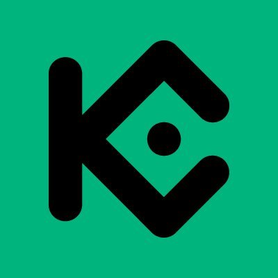 A minimalist logo featuring a stylized black 'K' that incorporates a small circle as the central element, set against a solid teal-green background.