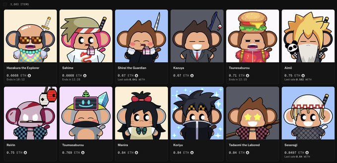 The image features a grid of twelve different cartoon characters wearing hats and suits, each with unique facial expressions and hairstyles. The text at the bottom of the image reads "Chimpers are stronger today than they were yesterday, and they'll be stronger tomorrow than they are today!". This post is related to the Chimpanzee card collection on the website Chimpers.!