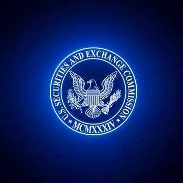 The official seal of the U.S. Securities and Exchange Commission displayed on a dark blue background, featuring an eagle and the Roman numerals MCMXXXIV.