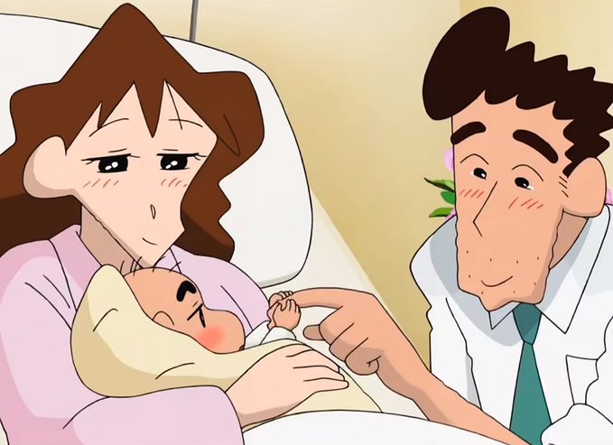 A cartoon image showing a tired mother holding a newborn baby in a hospital bed while a smiling man gently touches the baby's hand, symbolizing a moment of new beginnings and anticipation after a long wait.

The image's tender scene of welcoming a new life parallels the post's theme of patiently waiting for a long-awaited signal before moving forward—much like new parents waiting for their baby's arrival, the post describes being "sitting and waiting" for four days, ready to act the moment conditions are right.