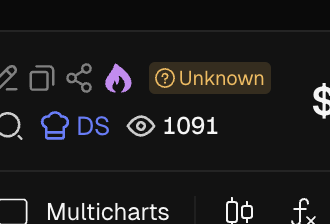 The image shows a dark-themed cryptocurrency dashboard interface with a "Multicharts" label at the bottom, displaying 1091 viewers, an "Unknown" badge, and a DS (DexScreener) icon. It visually supports the post's claim that 1000 people are watching the Mancer token, as the 1091 viewer count shown on the platform exceeds the stated milestone.