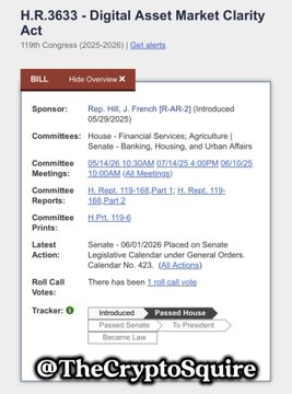 Congress.gov bill page for H.R.3633 - Digital Asset Market Clarity Act, sponsored by Rep. French, 118th Congress (2023-2024).