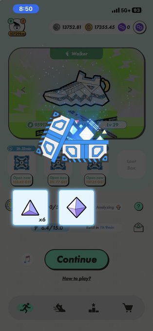 The image shows a cell phone screen with an app icon displayed, which appears to be a game or puzzle. The main focus of the image is a blue triangle that has two purple diamonds on each side. There are also other icons visible on the screen, such as a shopping cart and a music player. The post in question seems to be discussing the gameplay mechanics of this particular app or game.