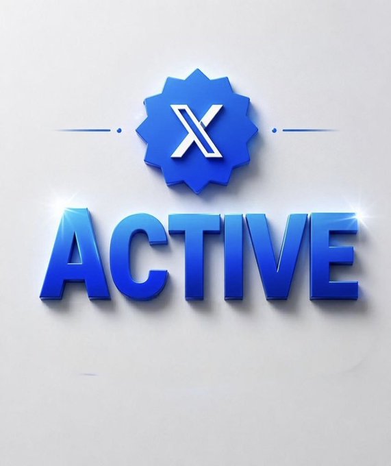 A 3D-style graphic showing the blue X logo above the word 'ACTIVE' in bold blue text on a white background.