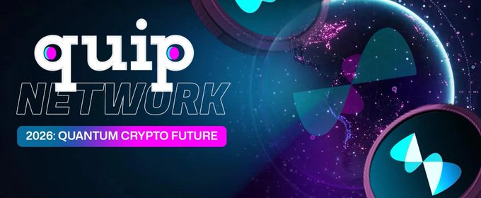The image features a banner for Quip Network, which is an organization that focuses on providing various infra and application services related to blockchain technology. The main focus of this company is to create a comprehensive suite of services beyond just security layers. These services include global liquidity and bridging solutions, as well as protection against potential threats in the ever-evolving world of blockchain networks.