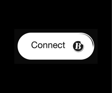 A black and white "Connect B" button, where "B" likely references Botto. It serves as a call-to-action link for users to connect their wallet and join Botto's voting group.