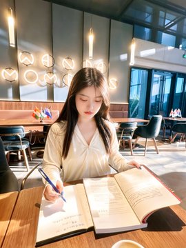上周和威科夫约会‍ $BTC 这周开始和道格拉斯约会了(*≧ωειάδεδυγής)". The focus on the image in relation to the post is how a girl is sitting at a table, reading an open book and writing something down. This image appears to be related to Bitcoin or another digital currency, as it features the phrase "上周和威科夫约会‍ $BTC 这周开始和道格拉斯约会了(*ειάδεδυγής)", which translates to the opening of Bitcoin on January 31st.