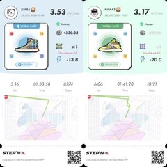 The image displays a step-by-step guide for walking, providing details about the necessary equipment such as a Fitbit, sneakers or shoes, and an accelerometer. The steps of the guide are numbered from 1 to 3, along with images representing various types of shoes worn during walks on each step. A blue box is visible in the top left corner that might contain additional information or instructions related to the walking activity.