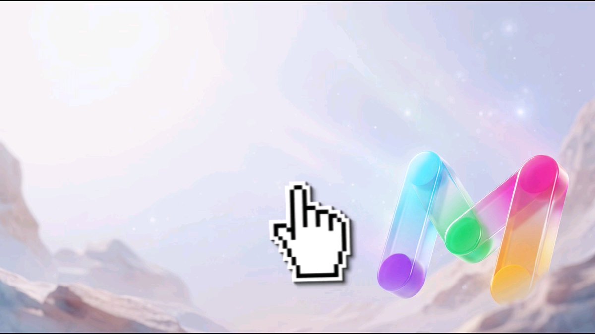 A pixelated cursor hovers near a colorful 3D "M" logo against a soft pastel cosmic background. The image visually represents clicking or exploring MarsChain, tying into the post's introduction about explaining how the project works.