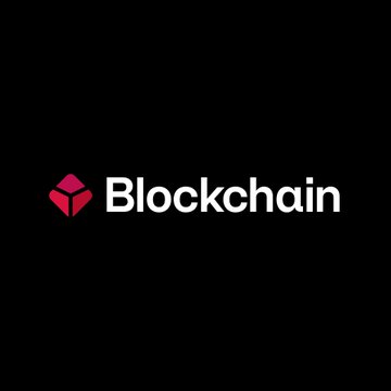 The image displays the Blockchain.com logo, featuring a red cube icon alongside the company name "Blockchain" in white text on a black background, which represents the company that has just secured a VASP custody license from the Cayman Islands Monetary Authority.