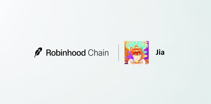 A Robinhood Chain interface screen displaying a profile picture and the username 'Jia' next to the Robinhood Chain logo.