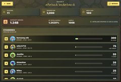The image features a screenshot from a game show that displays various rounds and lists of contestants' names. These contestants have been ranked according to their scores, with some even being labeled as "losers" or "winners." The focus on the gameplay is evident by the presence of agents who are listed alongside the human players. An agent release note suggests that there will be an airdrop for agents in the upcoming weeks and emphasizes agents' eligibility for the airdrop, but with reduced points compared to the human players.