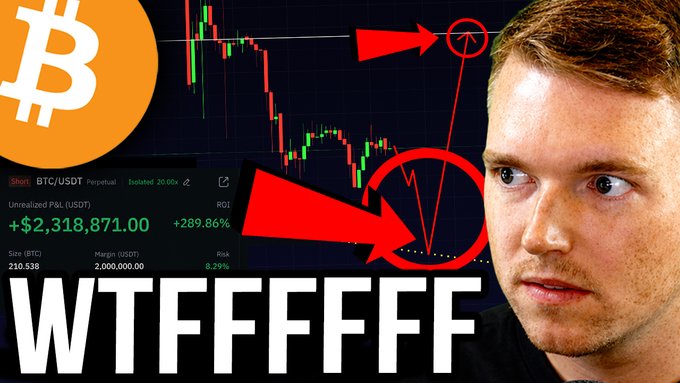 The image features a man with short hair wearing glasses, looking at the screen of a computer monitor displaying Bitcoin market data. The background behind him is black, but there are several other elements present that seem unrelated or potentially confusing. The main focus of the image appears to be on the Bitcoin heatmap, which serves as a visual representation of the current state and trends in the cryptocurrency market.
