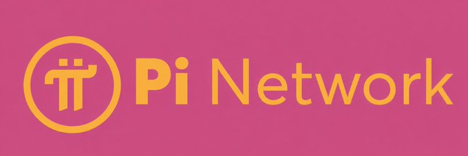 A pink banner displaying the Pi Network logo and name in orange, representing the cryptocurrency brand being discussed in the post about its potential role in cross-border payments.