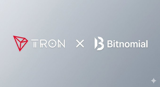 The image features a logo for a cryptocurrency called TRON, which is displayed against a gray background with white text. The logo includes three distinct symbols: a red triangle, a white "TRO" letter, and another white "B" symbol. Below the logo, there's a caption that reads, "Por qué TRON es la jugada inteligente hoy? Mientras el mercado se distrae con el ruido, TRON acaba de dar un paso gigante que cambia las reglas del juego: $TRX ya está disponible en Bitonomial". The caption emphasizes the importance of TRON in the cryptocurrency world and how it can be used to create a new era for digital currency.