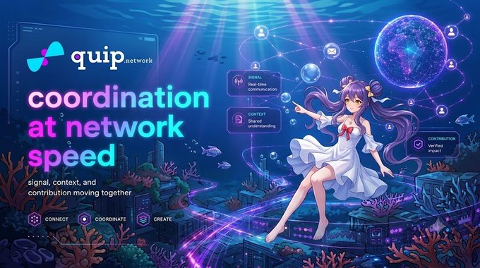 The image features an illustration of a girl wearing a white dress, standing under water surrounded by fish and coral reefs. The background of the image is blue, which complements the girl's attire. The text "quibrefill" appears multiple times in different parts of the image, possibly indicating that it is related to the post or the network behind it.
