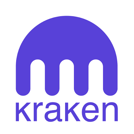 The purple Kraken cryptocurrency logo featuring a stylized octopus-like icon with tentacles above the word 'kraken'.