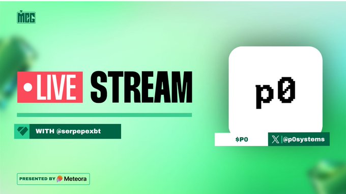 The image is an advertisement for an upcoming live stream event on the platform MCG, scheduled for Monday, July 27th at 1:15 PM EDT. The stream will feature @serpepexbt and will be sponsored by Meteora.