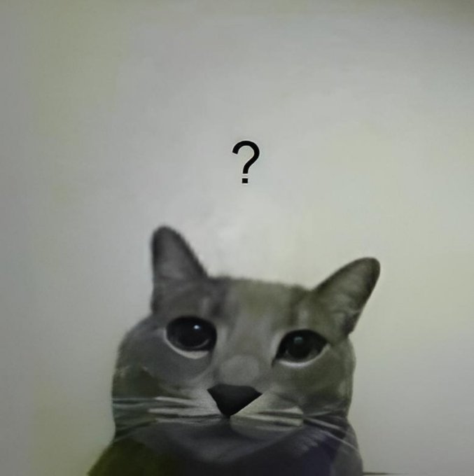 A gray cat with wide, bewildered eyes stares blankly beneath a floating question mark, perfectly capturing the confusion of trying to understand how winning $1,000 and then losing $1,000 somehow leaves you down $300.