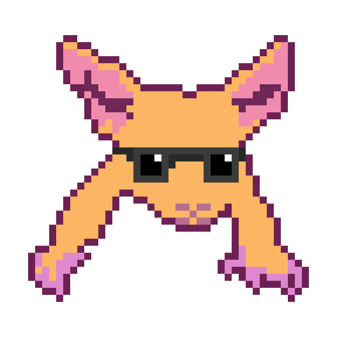 A pixel art graphic shows an orange character with pink ears and paws, labeled 'xPOSSUM' at the bottom.
