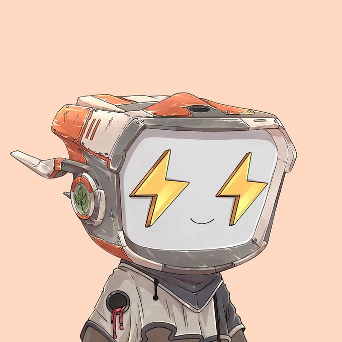 An illustration of a cartoonish robot character with a TV-like head displaying lightning bolt eyes and a small smile, wearing a hoodie against a peach background.