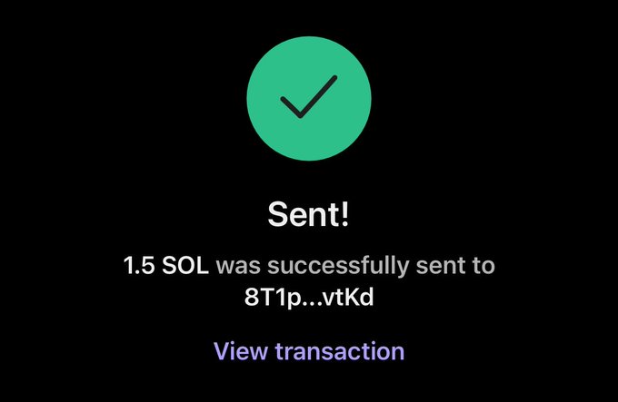 The image shows a digital advertisement featuring an email signature for a cryptocurrency called "SOL". It includes text that reads, "Sent! $300 to 3 random Bitcoins just dropped your wallet Must be following me", suggesting that the user has sent money via Bitcoin to three unknown recipients. The message and advertisement are displayed on a computer screen against a black background.