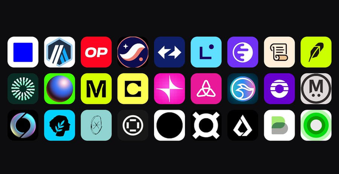 A dark background displaying a grid of various colorful mobile app icons in different styles and designs.