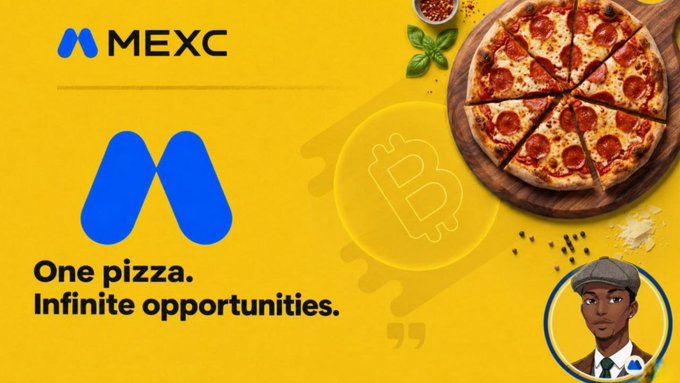 The image features a pizza with pepperoni slices placed on a wooden cutting board against a yellow background. A man wearing a suit and tie can be seen standing next to the pizza, possibly attending an event or gathering related to the pizza business. The text in the image reads "One pizza. Infinite opportunities." This phrase is likely a reference to the concept of investing in multiple businesses, including the pizza industry, which could lead to greater returns over time.