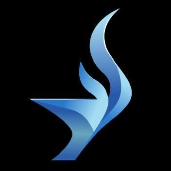 The image shows the Enigma logo—a stylized blue flame or torch design on a black background—representing the Enigma cybersecurity platform mentioned in the post, which highlights their ongoing security challenges featuring an $580K prize pool and recent milestones like increasing RSA key strength.