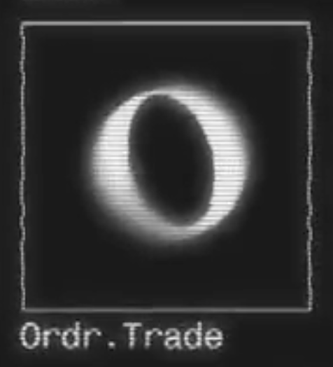 A blurry, dark circular icon with a glowing ring resembling the letter 'O' or a zero, with the text 'Orcdr.Trade' written below it.