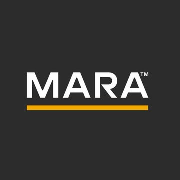 The image displays the logo for MARA, the ticker symbol for Marathon Digital, a Bitcoin miner that recently sold a significant amount of BTC. This aligns with the provided post detailing their sales and holdings.