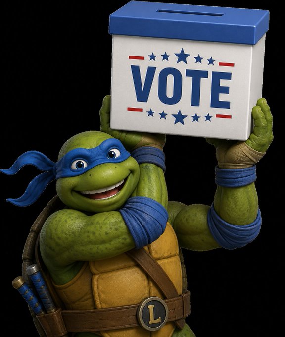 The image features a cartoon turtle holding up a vote box with its arms. The turtle has a blue bandana around its neck and is wearing a brown leather belt. The text "vote" is written above the turtle, indicating that it's participating in an online voting system or expressing support for a particular cause through the use of a vote box.

The post suggests that there are some suggestions to improve governance in DeFi DAO projects. It emphasizes the importance of proper risk management and adherence to best practices. The image is simple yet informative, with the turtle as a mascot representing the idea of taking action or making a choice through voting.