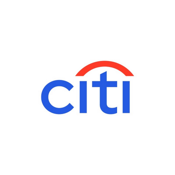 The image shows the Citi logo, featuring the lowercase blue text "citi" with a distinctive red arc above it. This relates to the post by displaying the branding of Citigroup, the financial institution that has partnered with Coinbase to facilitate stablecoin payment services for its corporate clients.