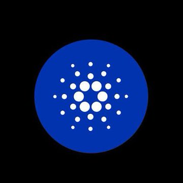 The image displays the Cardano (ADA) logo — a blue circle with a white geometric dot pattern — which the post references as the cryptocurrency now accepted for real-time grocery payments at 137 SPAR supermarkets in Switzerland.