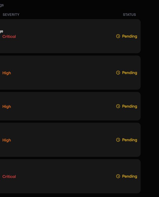 The image shows a close-up view of a computer screen displaying a grid of four columns, each with five numbered options (from 1 to 5) that read "Critical", "High", "Low", and "Pending". The first column on the left is labeled "Critical" with an option at the top for a rating from 1 (low) to 5 (high). The remaining three columns are also labeled with these options. Each row corresponds to the different ratings assigned by the viewers in terms of the five options. Additionally, there is a red status bar on the right side of the screen that reads "Pending", indicating that some of the tasks could be completed but not yet done.
