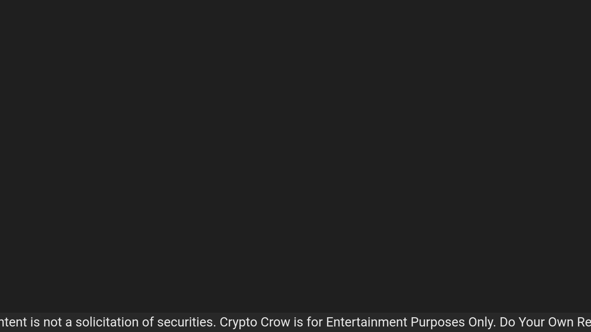 The image features a black background with white text. The text reads "Only your own reactions" followed by an explanation of a cryptocurrency called "Crypto Crow". The caption also includes a reference to a quote from someone named Don Beyer5, who is known for his bullish views on Bitcoin and other cryptocurrencies.