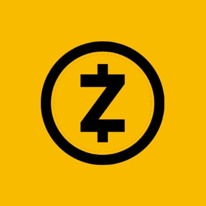 A bold Zcash logo featuring a black stylized "Z" inside a circle on a vibrant yellow background, visually reinforcing the cryptocurrency brand referenced in the post about its privacy-focused, high-throughput node achievement.