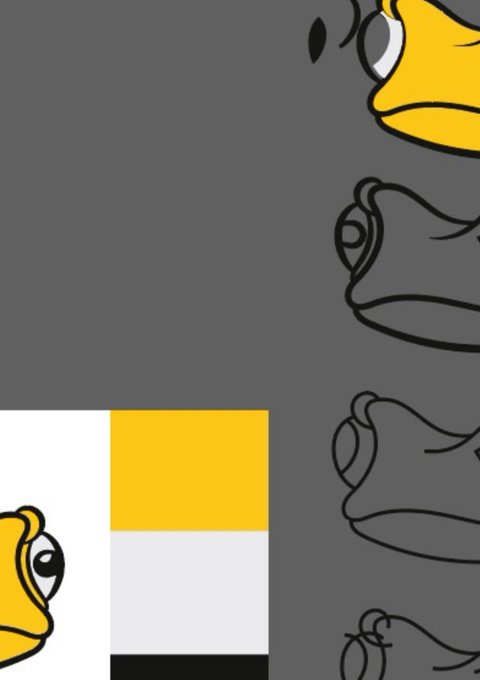 The image features a poster for the artist Pepe Killer. It consists of several cartoon illustrations of a duck, which are colored yellow, black, and white. The duck appears to be in different stages of its creative process, depicted at various positions within the illustration - near the bottom left corner as well as more towards the top right area. This design effectively conveys the idea that Pepe Killer is the artist behind these illustrations and his unique style.