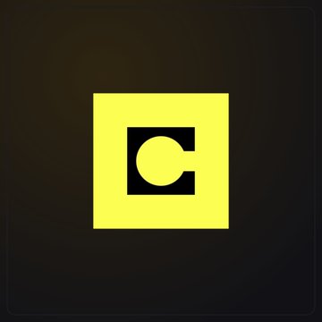 A black background featuring a yellow square containing a stylized black "C" logo, representing the Celo blockchain network. The image visually reinforces the announcement of Celo Mainnet's transition to the OP Stack execution client op-reth while maintaining Ethereum compatibility.