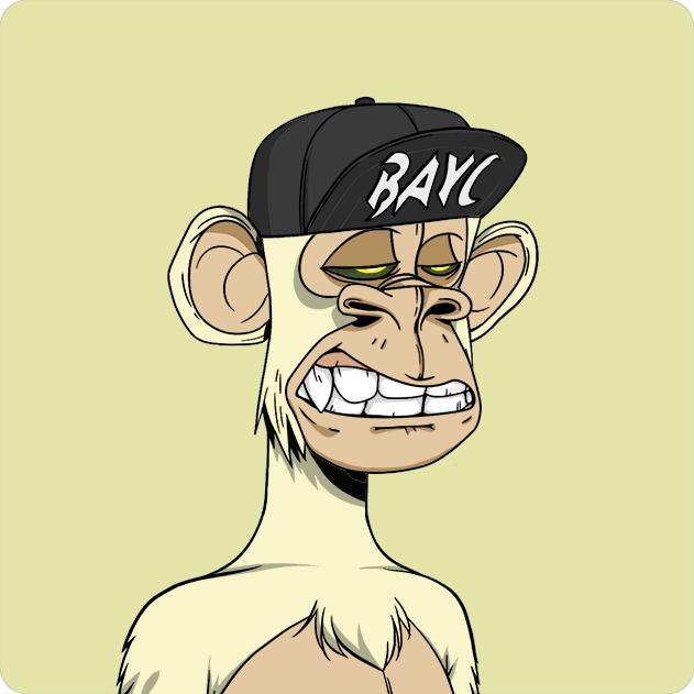 The image features a cartoon monkey wearing a baseball cap with "BAY" written across its face. The monkey appears to be sitting upright, with one hand resting on its hip and another hand tucked into its pocket. There are no other objects in the scene that could be identified directly from the image description provided. However, based on this information alone, we can deduce several details about the monkey's appearance, such as its facial expression, hat style, and overall pose. The post suggests that this is a work of art or illustration created by someone named Monke: opensea.io/collection/bor.