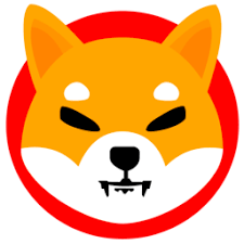A stylized Shiba Inu dog logo (the official SHIB cryptocurrency mascot) is displayed within a red circular border. The image visually represents the Shiba Inu token being discussed in the post about its 82% drop in exchange inflows according to CryptoQuant data.